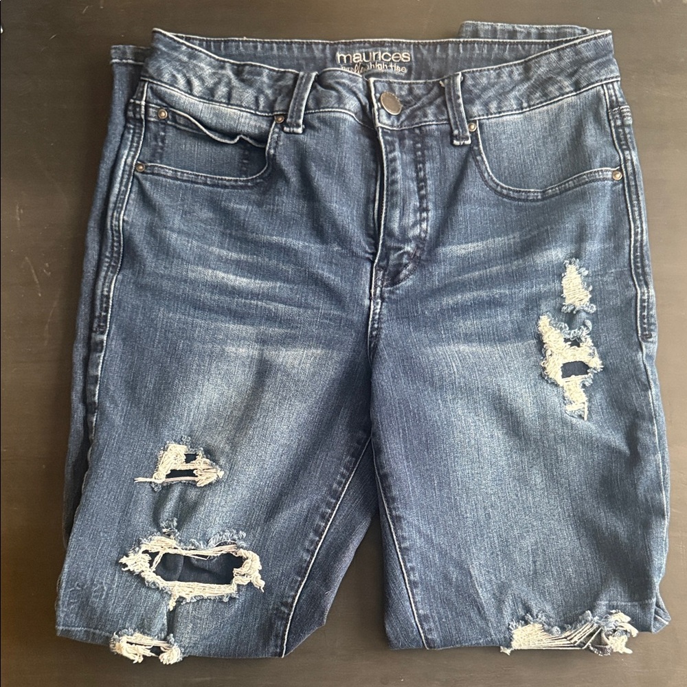Maurices Women’s Distressed Blue Jeans